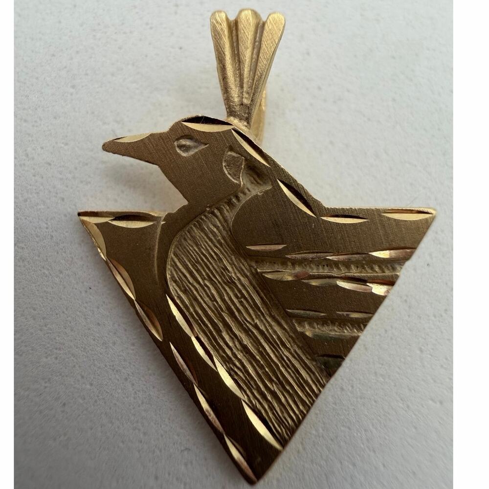 Vintage 14K Yellow Gold Pittsburgh Penguins NHL Robo Penguin Pendant Charm 1.56g